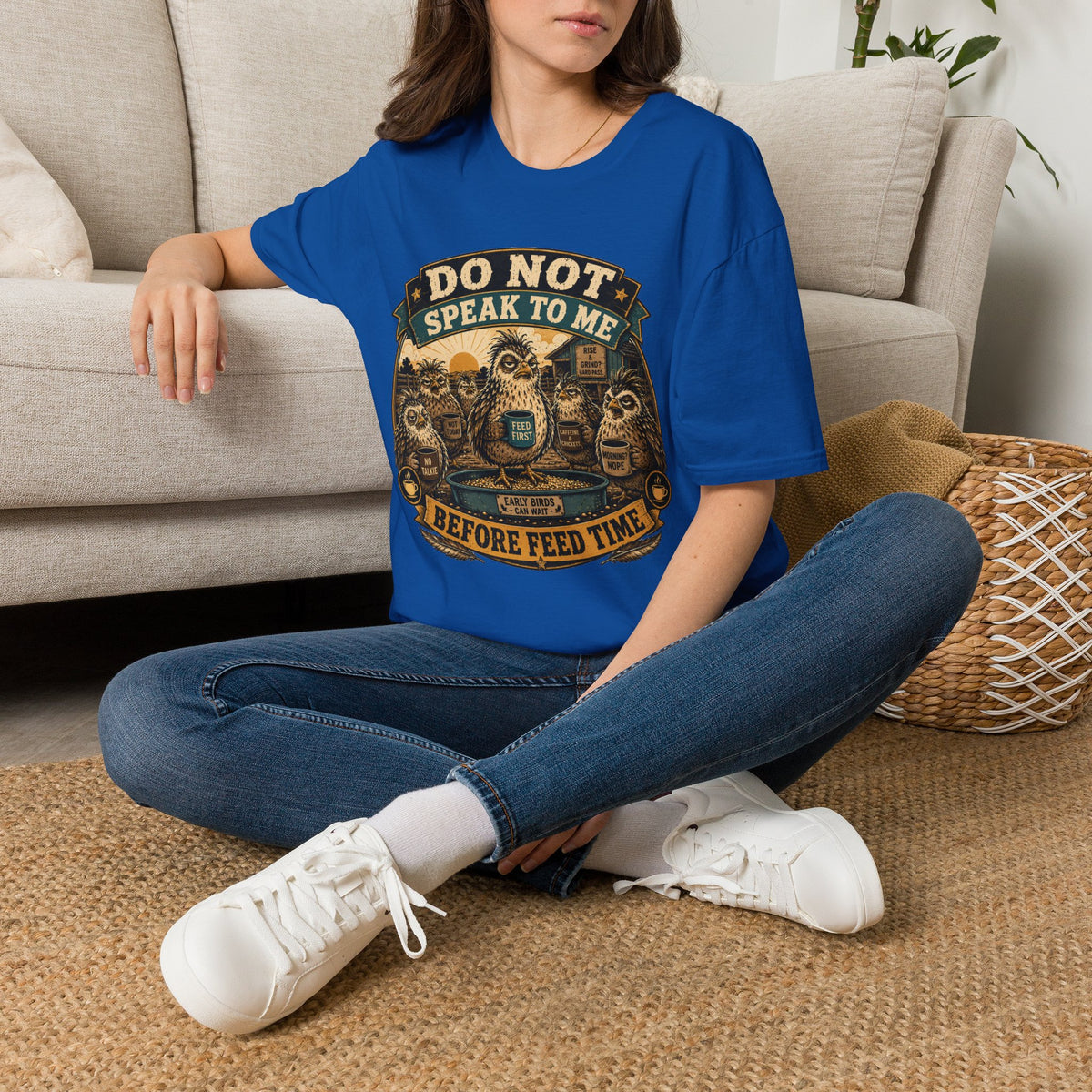 Do Not Speak to Me Before Feed Time Quail T-Shirt — Grumpy Quail Farmer Graphic Tee