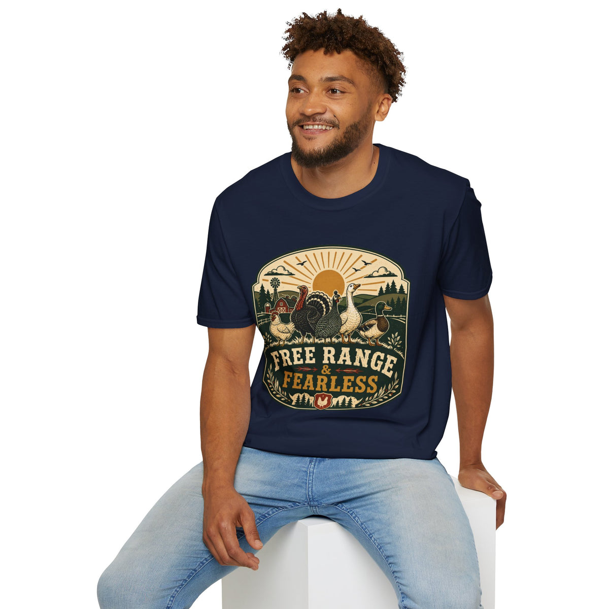 Free Range Fearless T-Shirt — Vintage Farm Family Graphic Tee