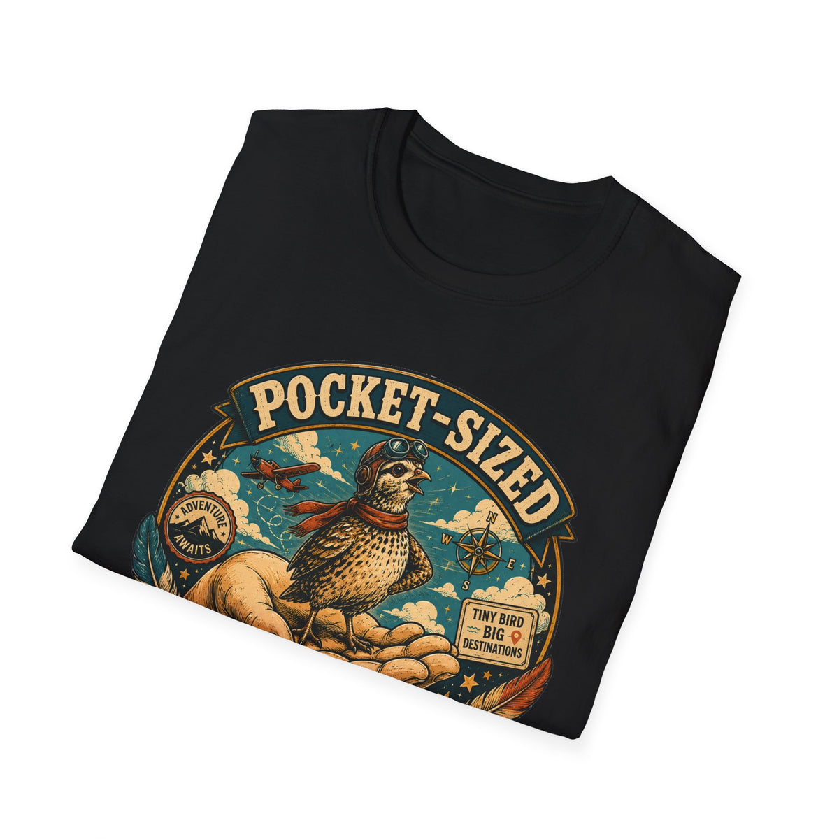 Tiny Quail Adventures T-Shirt — Backyard Bird Keeper Vintage Graphic Tee