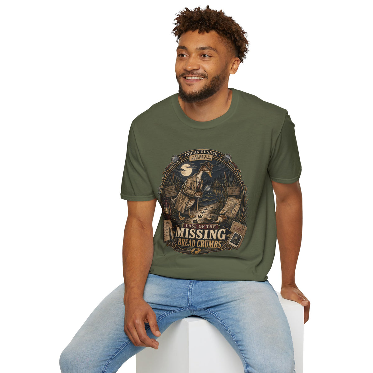 The Case of the Missing Breadcrumbs T-Shirt — Indian Runner Duck Mystery Tee