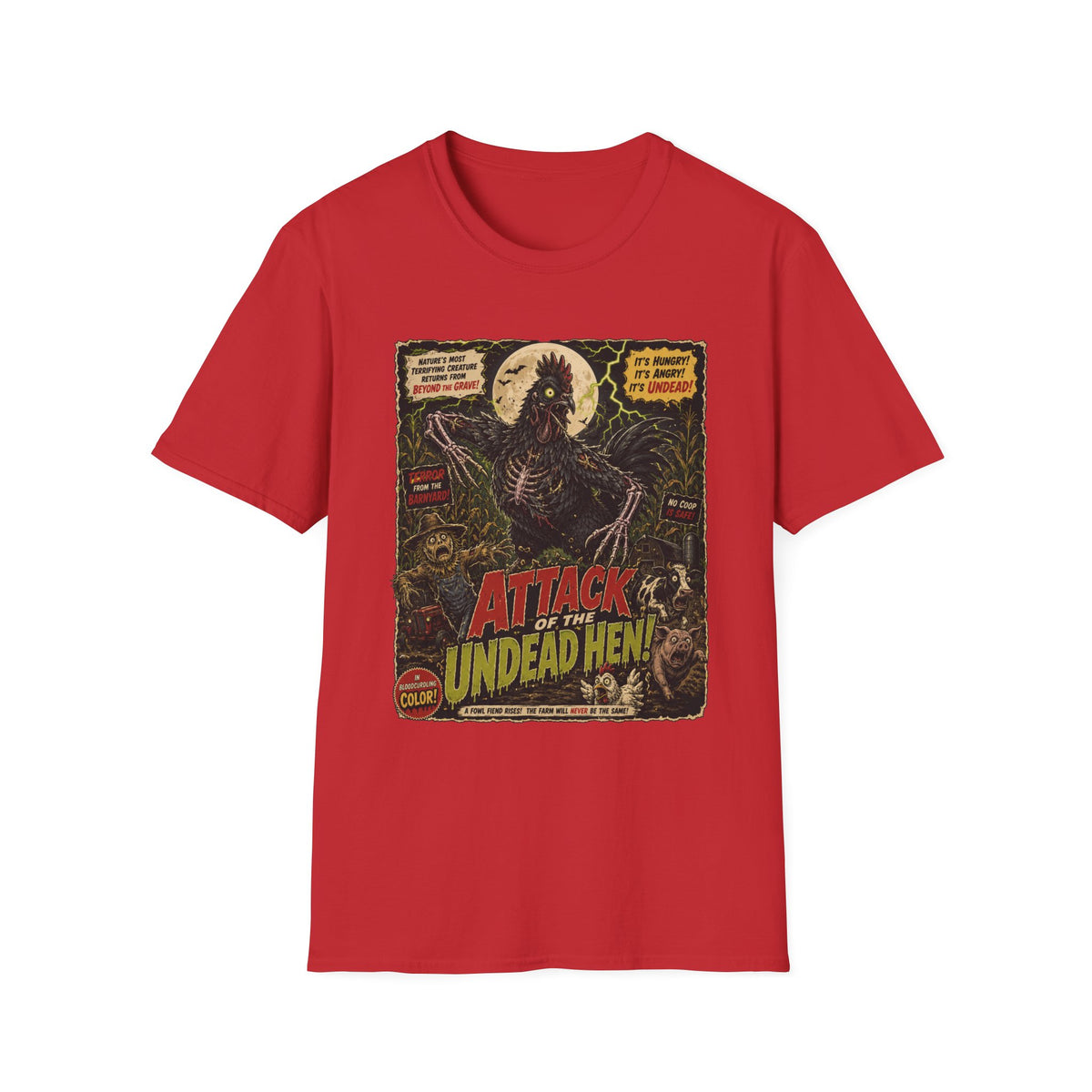 Attack of the Undead Hen T-Shirt — Zombie Chicken Halloween Tee