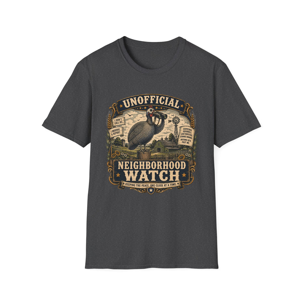 Unofficial Neighborhood Watch Guinea Fowl T-shirt, photo 7