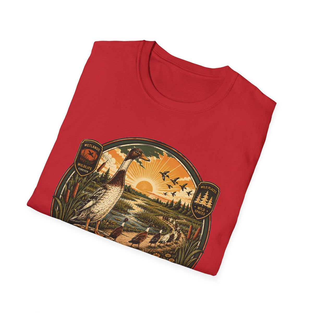 Runner Marsh National Park Badge T-Shirt — Indian Runner Duck Vintage Tee