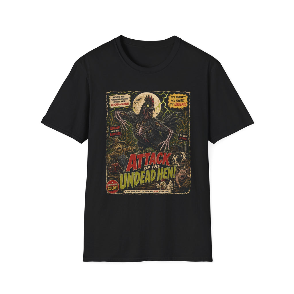 Attack of the Undead Hen T-Shirt — Zombie Chicken Halloween Tee