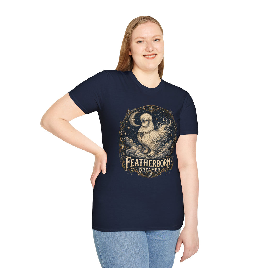 Featherborn Dreamer Silkie T-Shirt — Celestial Moonlit Hen Tee