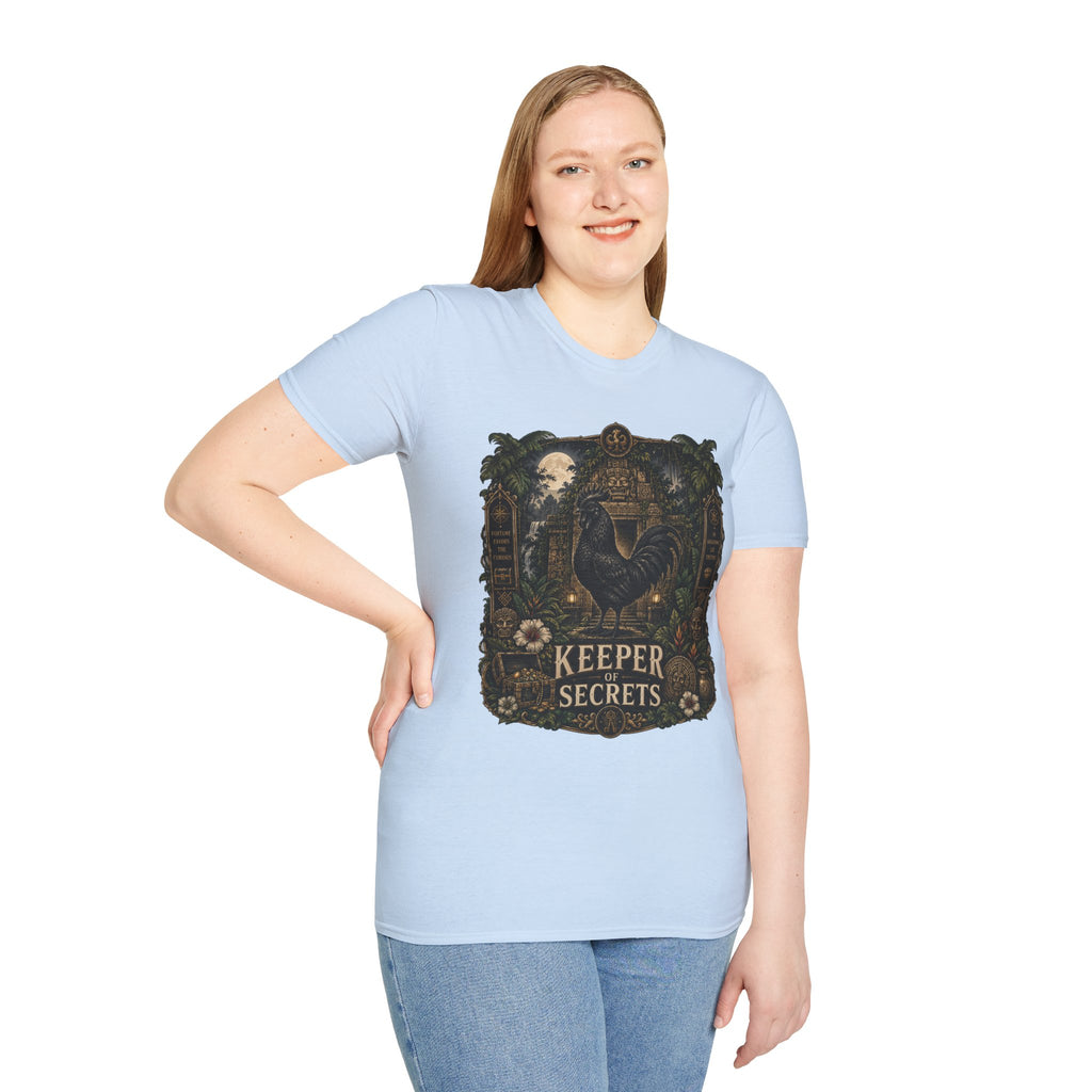 Keeper of Secrets Ayam Cemani T-Shirt — Jungle Temple Rooster Graphic Tee