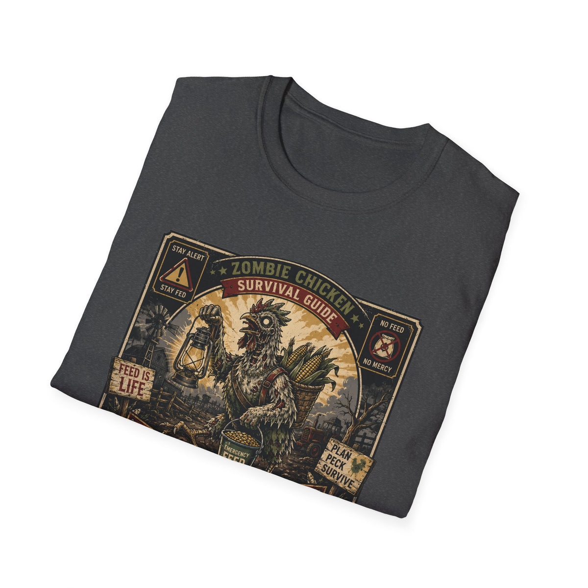 Zombie Chicken Survival Guide T-Shirt — Funny Flock Apocalypse Tee