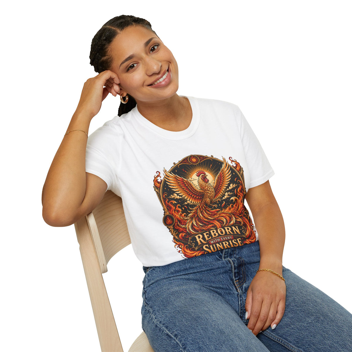 Rise With the Sun Rhode Island Red T-Shirt — Phoenix Rooster Tee