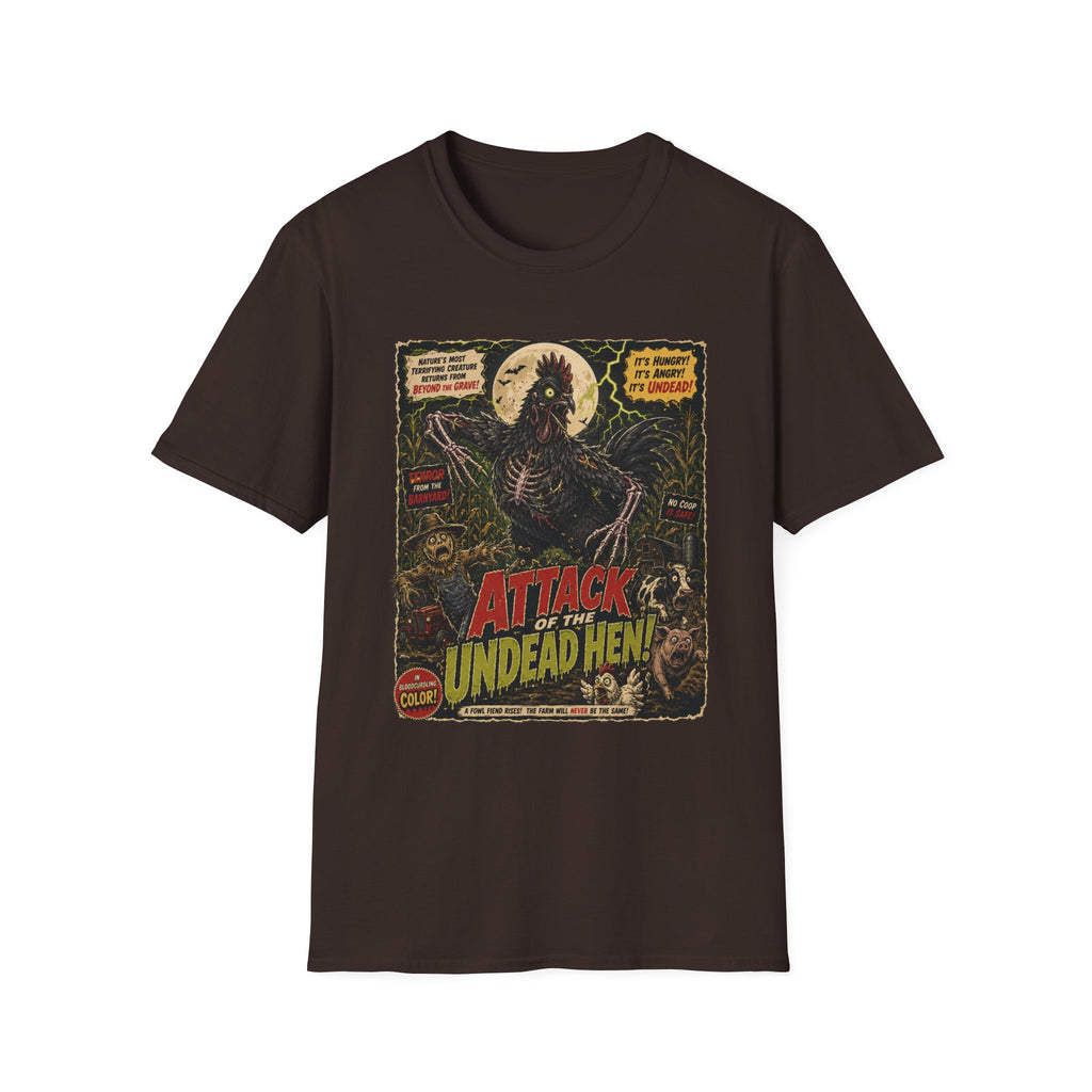 Attack of the Undead Hen Zombie Chicken T-shirt, photo 4