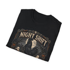 Night Shift Supervisor Ayam Cemani T-Shirt — Graveyard Rooster Graphic Tee
