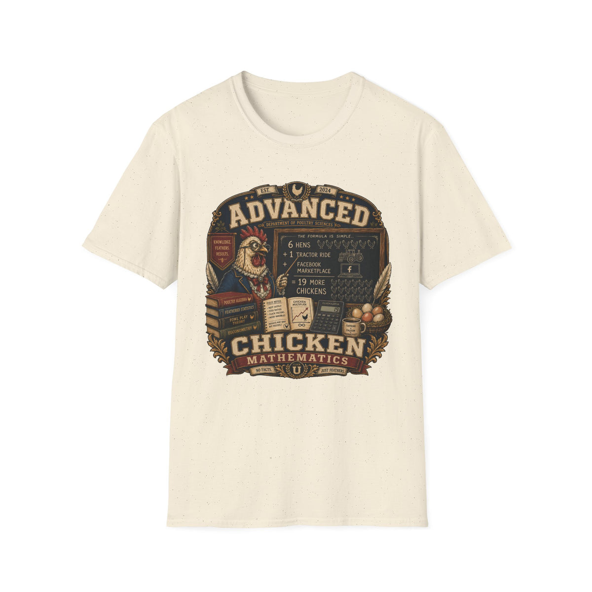 Department of Poultry Sciences T-Shirt — Chicken Math Formula Tee