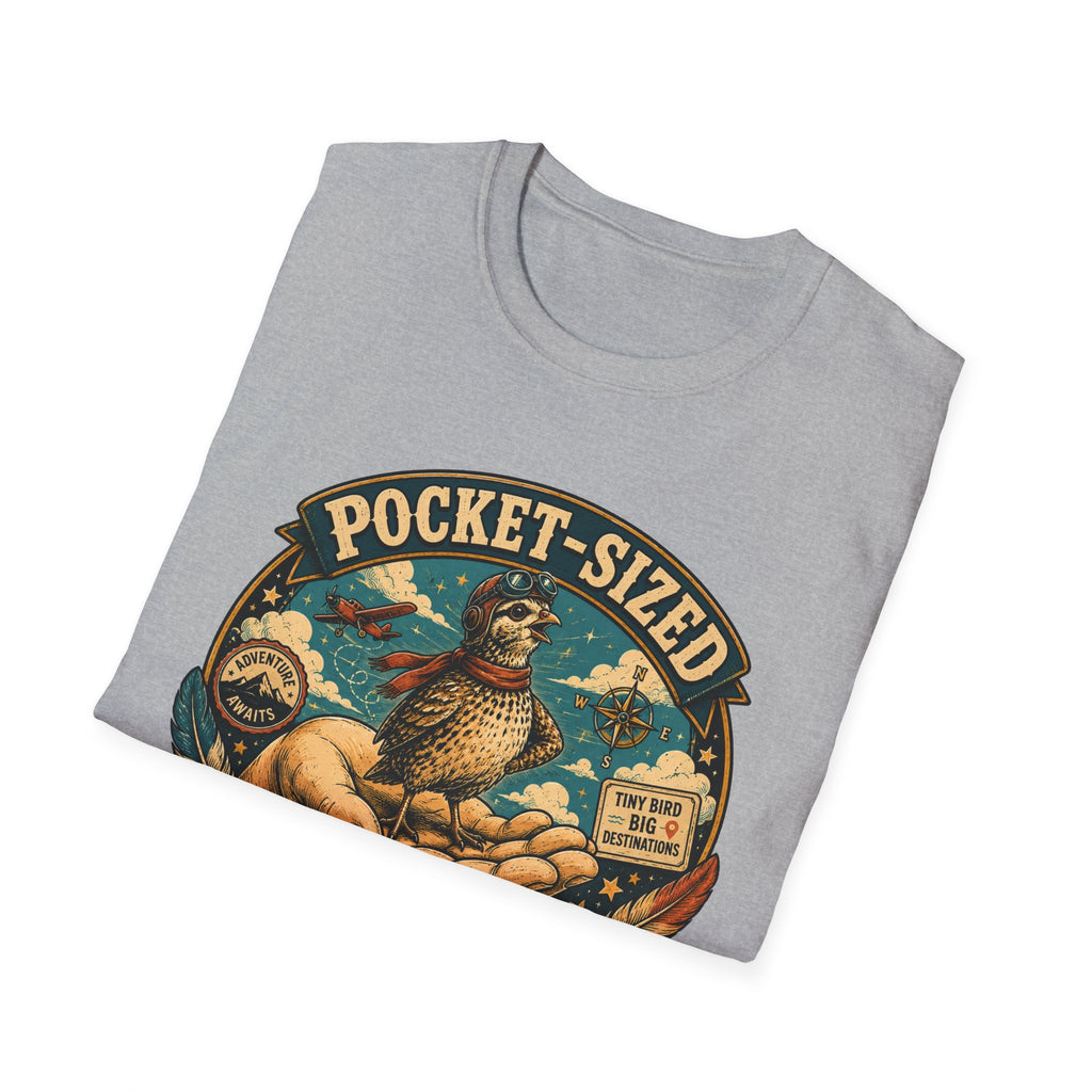 Tiny Quail Adventures T-Shirt — Backyard Bird Keeper Vintage Graphic Tee