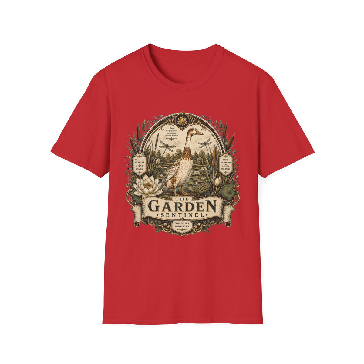 The Garden Sentinel Indian Runner T-Shirt — Walking Tall, Watching All Tee