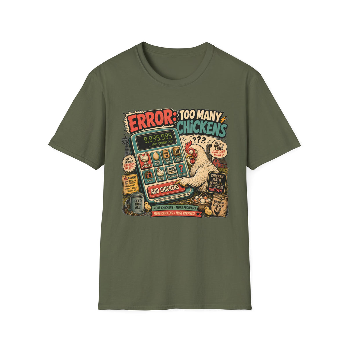 Too Many Chickens Error T-shirt, photo 6