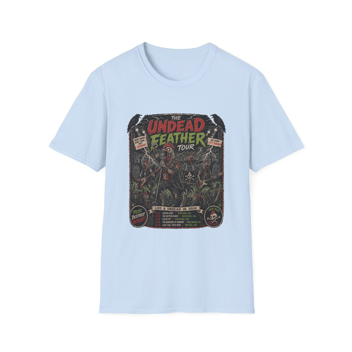 Undead Feather Tour Zombie Chicken T-shirt, photo 8