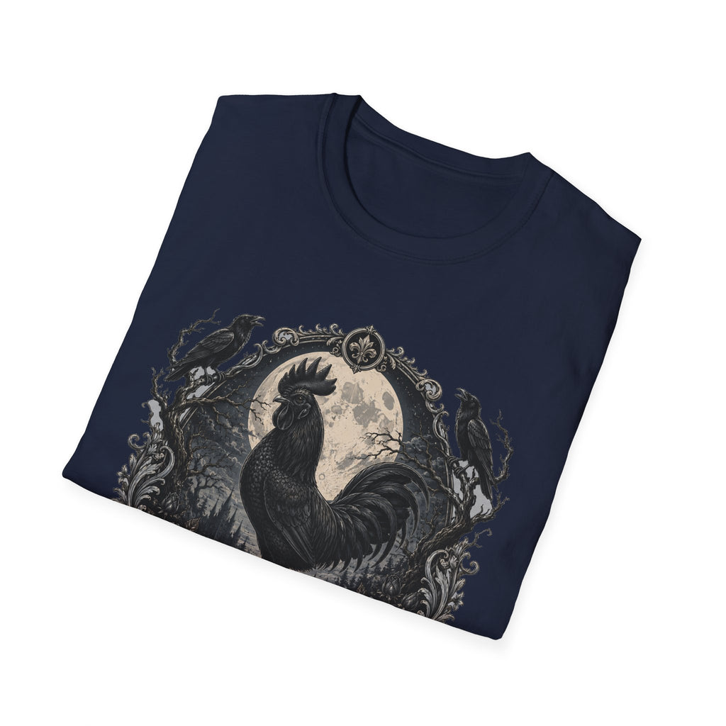 The Midnight Monarch Ayam Cemani T-Shirt — Moonlit Rooster Graphic Tee