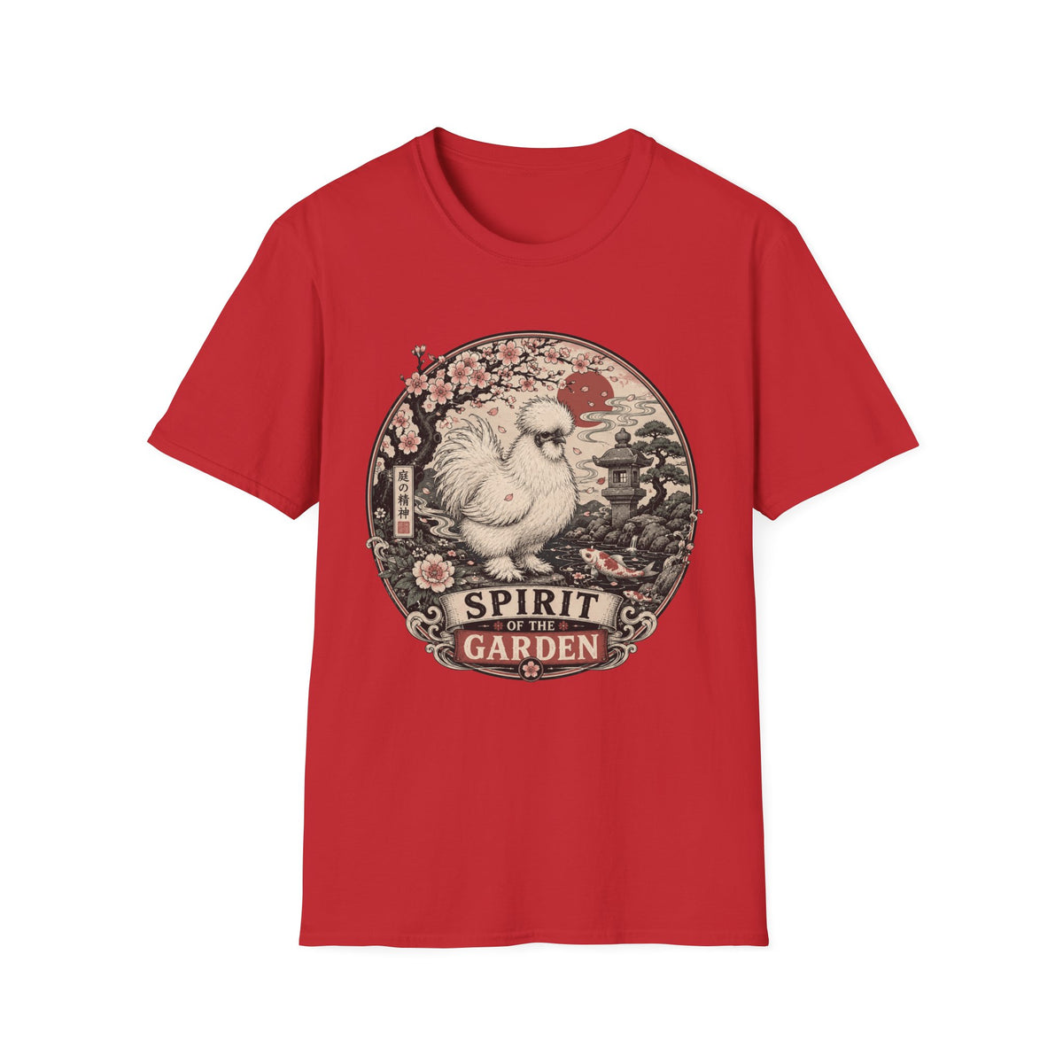 Blossom Garden Silkie T-Shirt — Japanese Woodblock Hen Tee