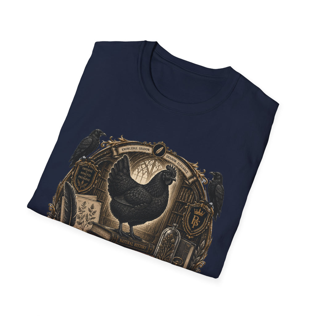 The Black Feather Society Ayam Cemani T-Shirt — Vintage Emblem Rooster Tee
