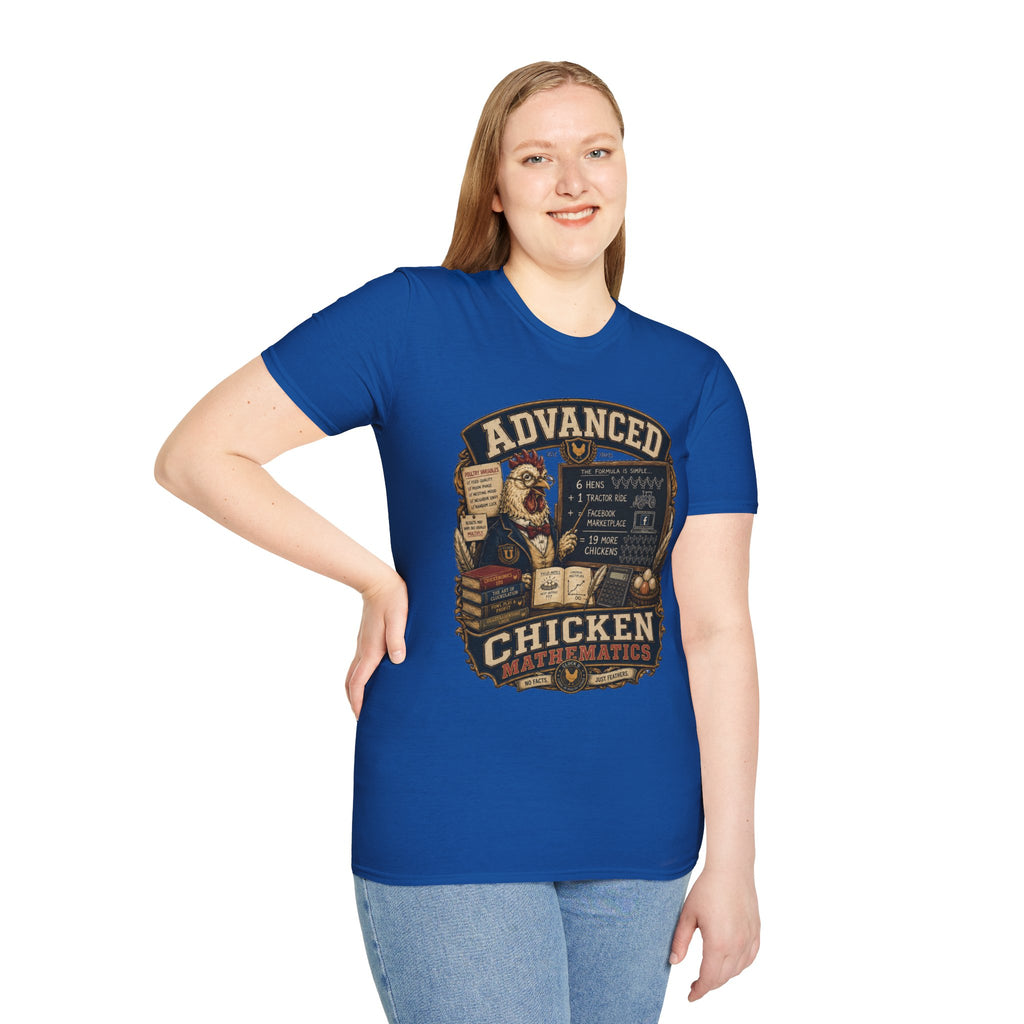 Advanced Chicken Mathematics T-Shirt — 19 More Chickens Formula Tee
