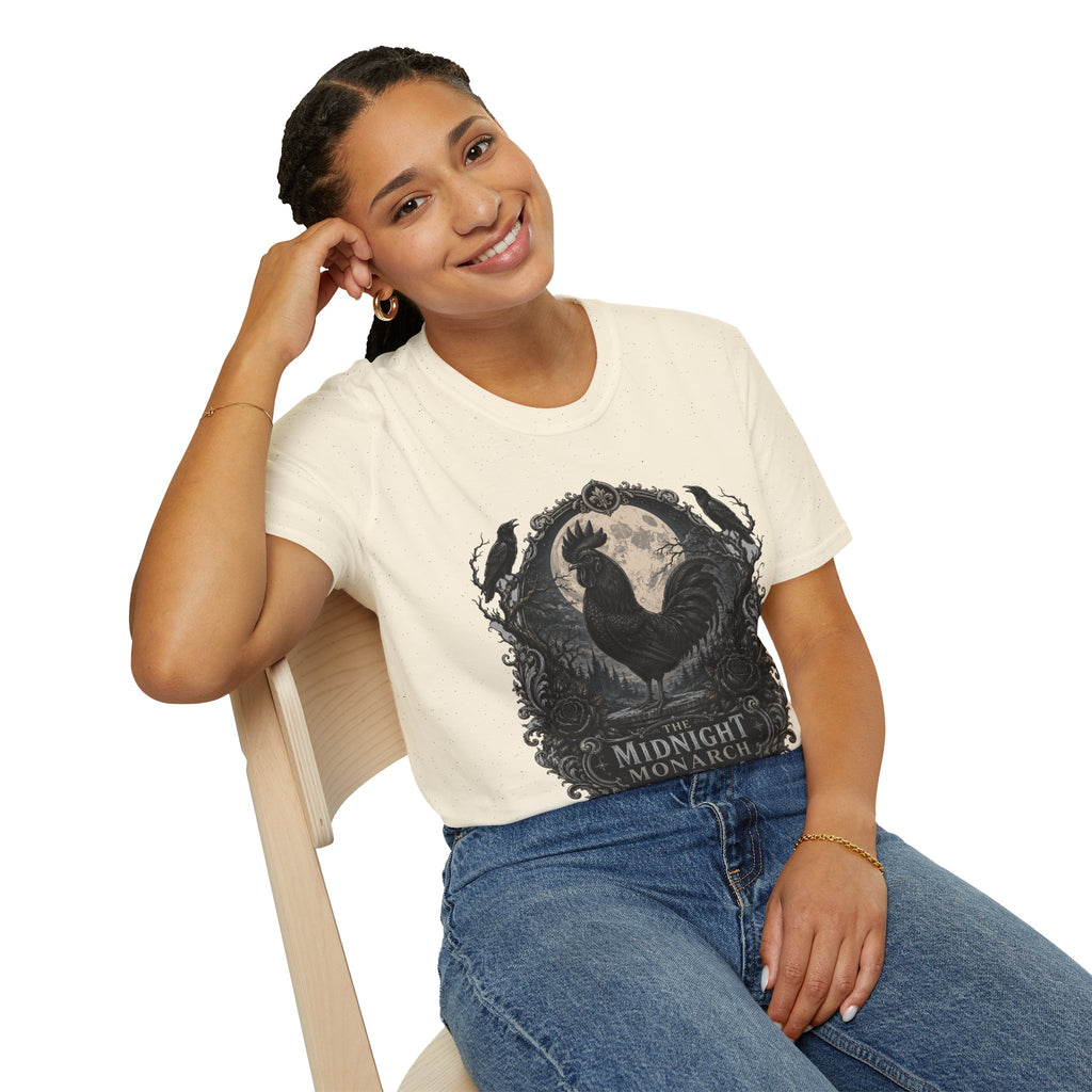 The Midnight Monarch Ayam Cemani T-Shirt — Moonlit Rooster Graphic Tee
