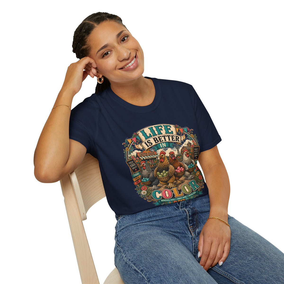 Colorful Farm Festival Easter Egger T-Shirt — Life is Better in Color Tee