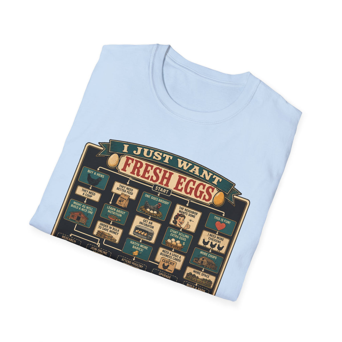 I Just Want Fresh Eggs T-Shirt — It Escalated Quickly Graphic Tee