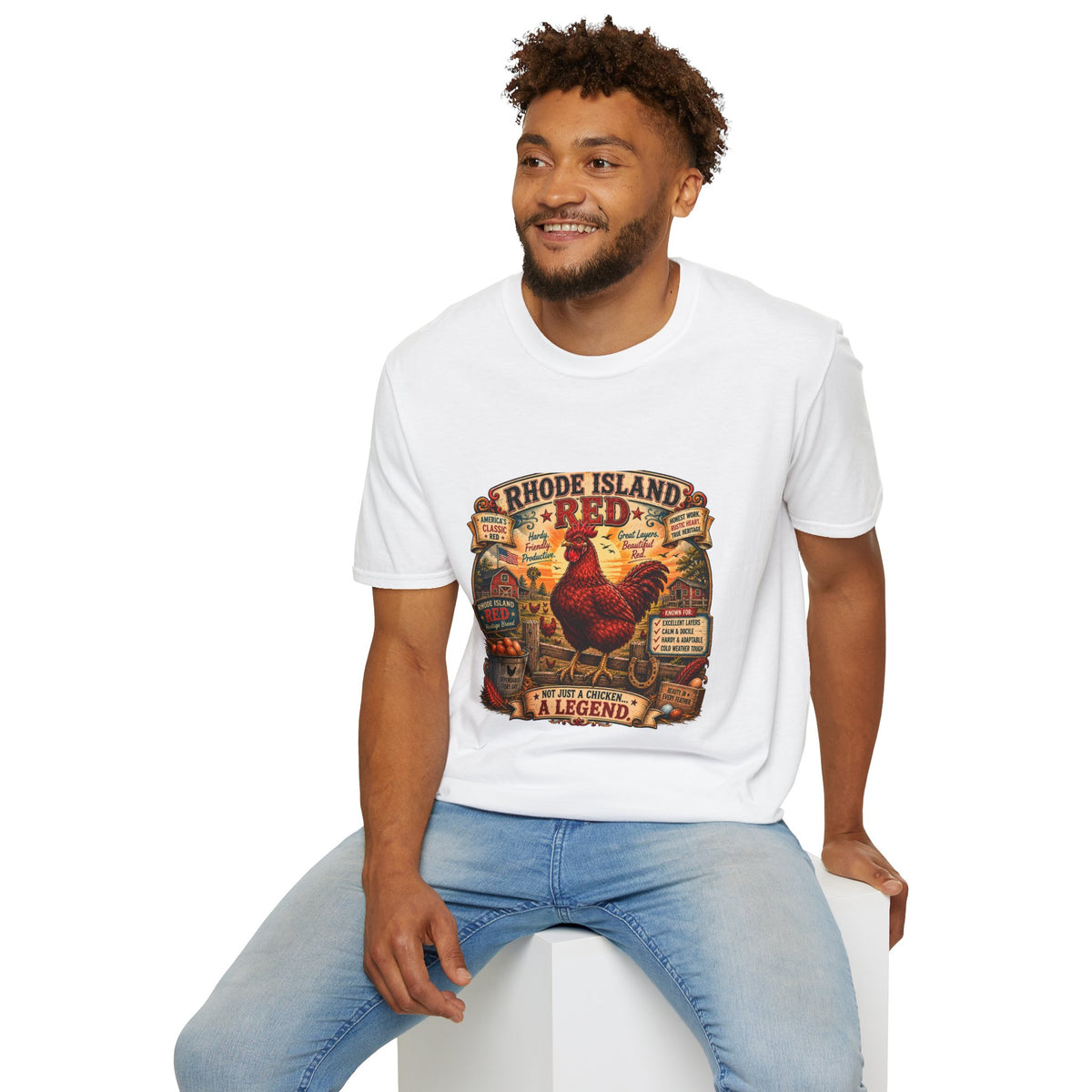 America's Classic Red T-Shirt — Vintage Rhode Island Red Label Tee