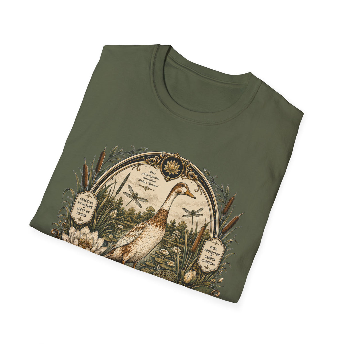 The Garden Sentinel Indian Runner T-Shirt — Walking Tall, Watching All Tee