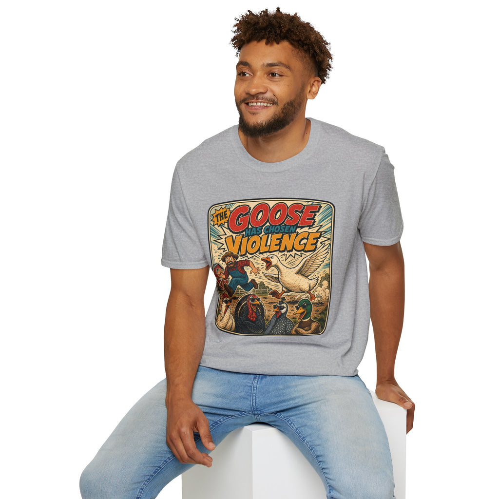 The Goose Has Chosen Violence T-Shirt — Funny Farmyard Chaos Tee