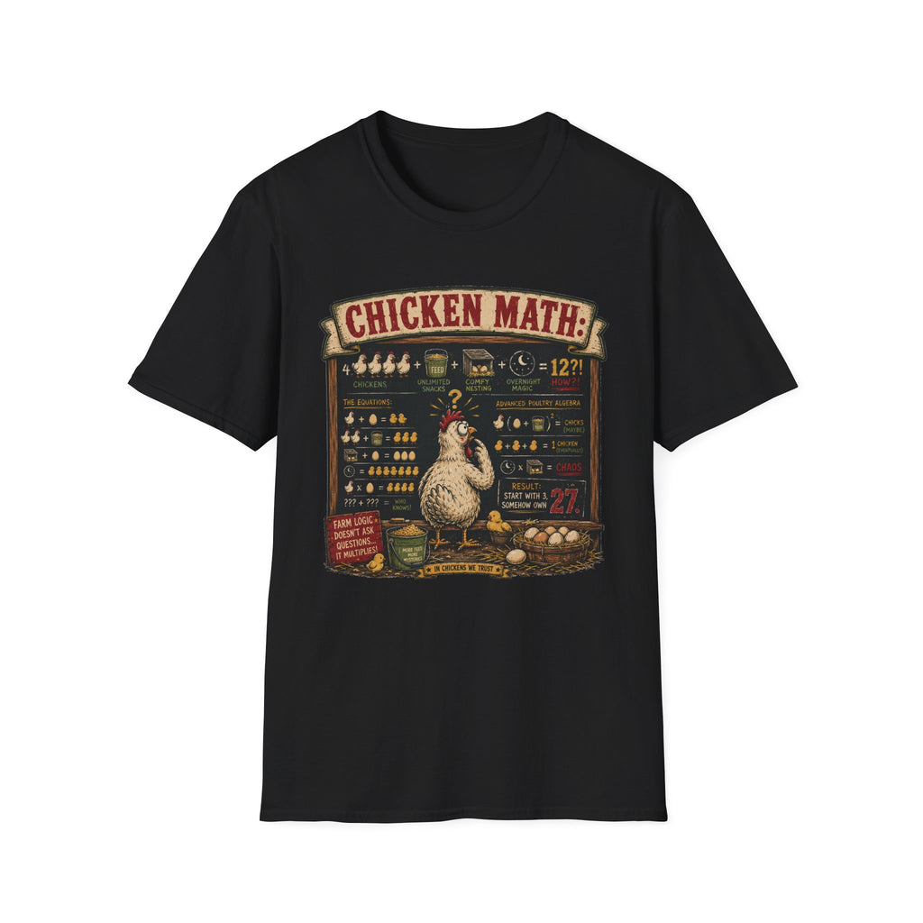 Advanced Poultry Algebra T-Shirt — Chicken Math Chaos Graphic Tee