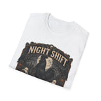 Night Shift Supervisor Ayam Cemani T-Shirt — Graveyard Rooster Graphic Tee