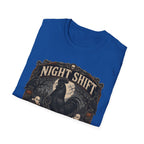 Night Shift Supervisor Ayam Cemani T-Shirt — Graveyard Rooster Graphic Tee