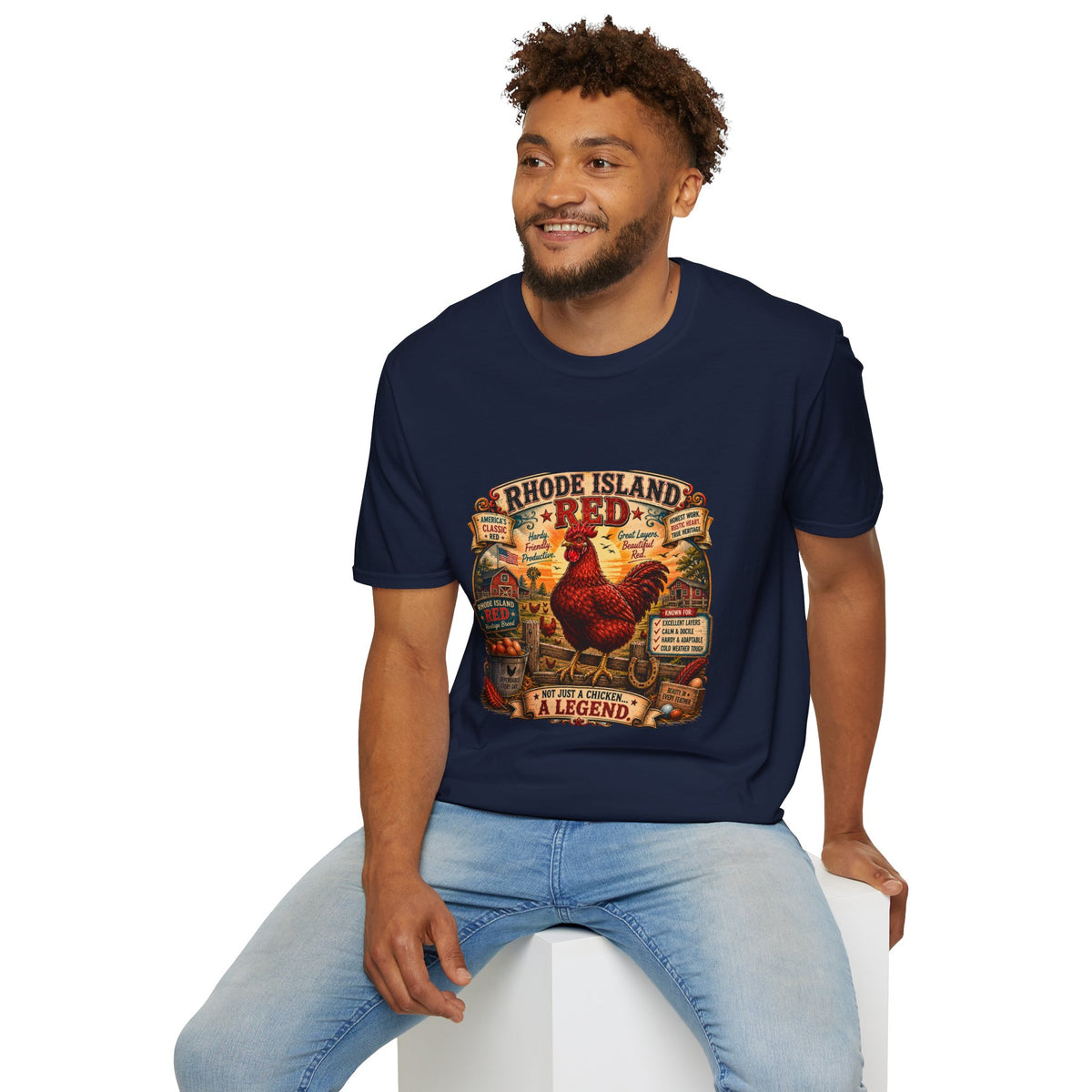 America's Classic Red T-Shirt — Vintage Rhode Island Red Label Tee