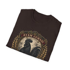 Ayam Cemani Heritage Badge T-Shirt — Rare All-Black Rooster Graphic Tee
