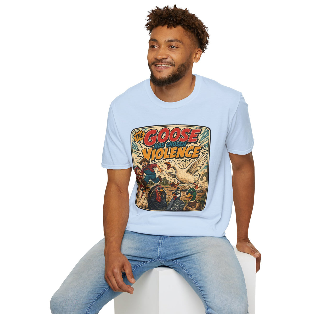 The Goose Has Chosen Violence T-Shirt — Funny Farmyard Chaos Tee