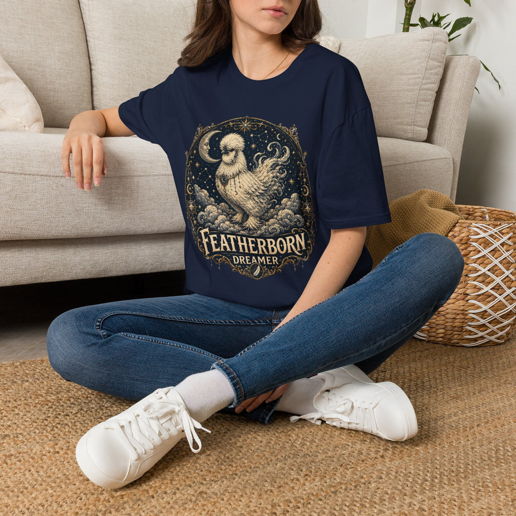 Featherborn Dreamer Silkie T-Shirt — Celestial Moonlit Hen Tee
