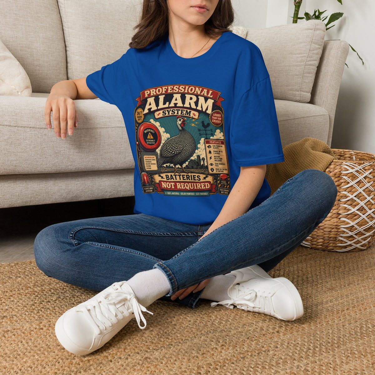 Professional Alarm System Guinea Fowl T-Shirt — Batteries Not Required Tee