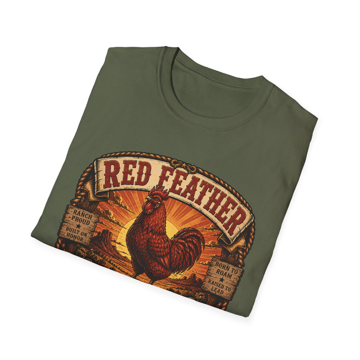 Red Feather Ranch Emblem T-Shirt — Rhode Island Red Heritage Tee