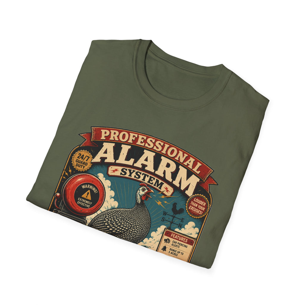 Professional Alarm System Guinea Fowl T-Shirt — Batteries Not Required Tee