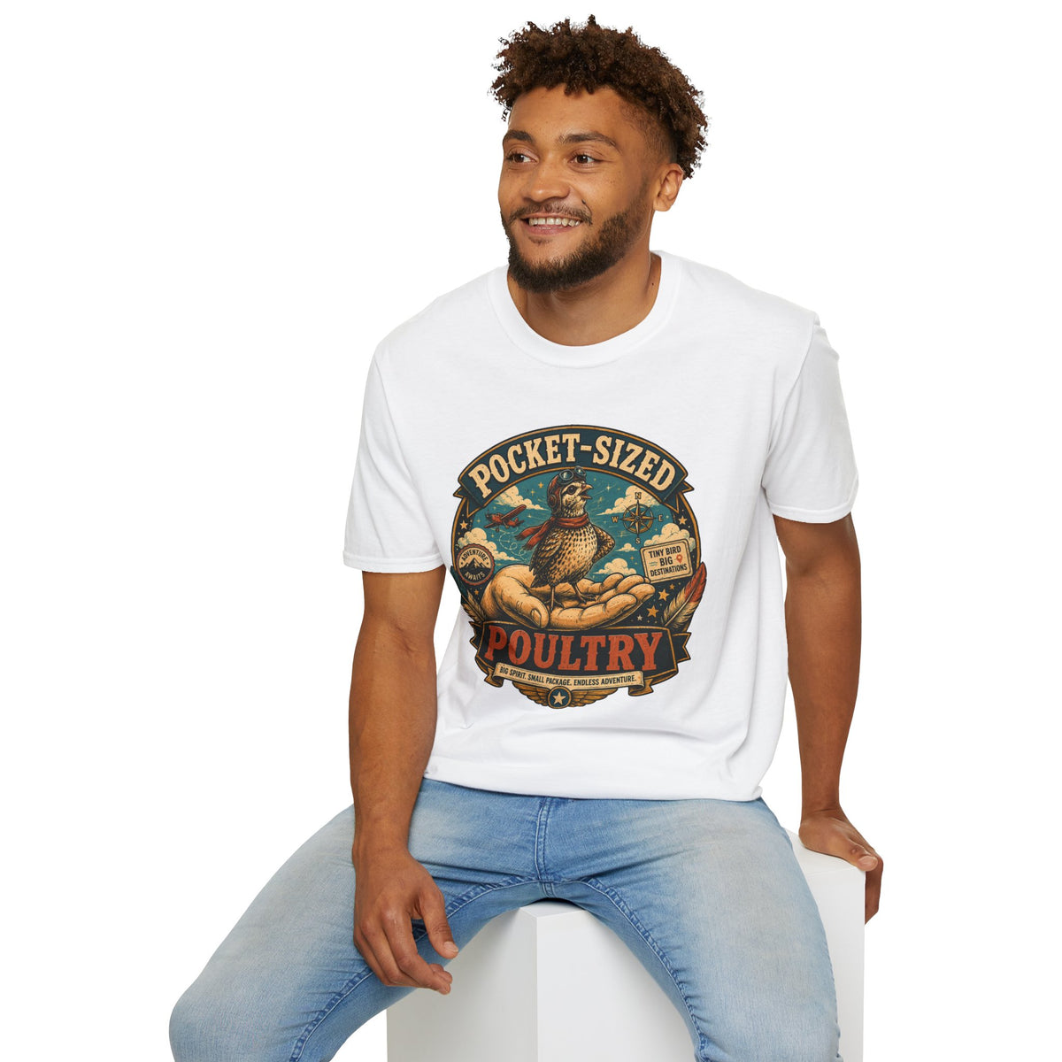 Tiny Quail Adventures T-Shirt — Backyard Bird Keeper Vintage Graphic Tee