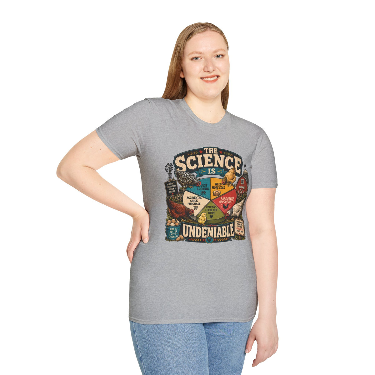 The Science Is Undeniable T-Shirt — Chicken Math Pie Chart Tee