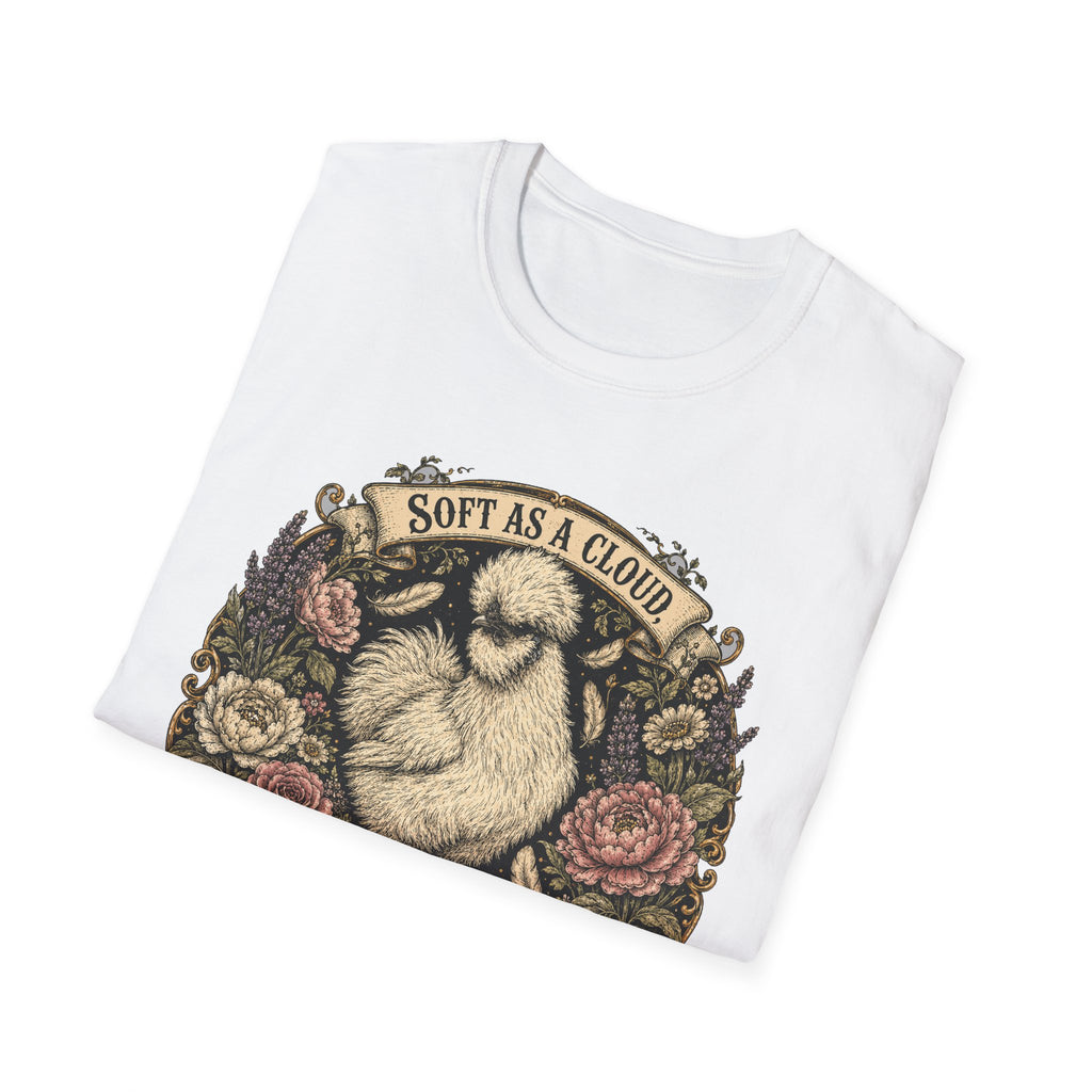 Soft as a Cloud Silkie T-Shirt — Floral Wreath Hen Tee