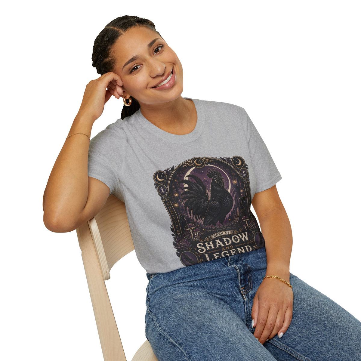 Shadow and Legend Ayam Cemani T-Shirt — Gothic Emblem Rooster Tee