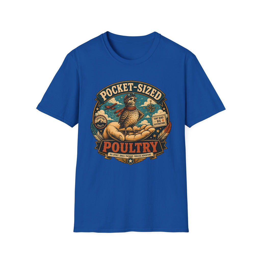 Tiny Quail Adventures T-Shirt — Backyard Bird Keeper Vintage Graphic Tee