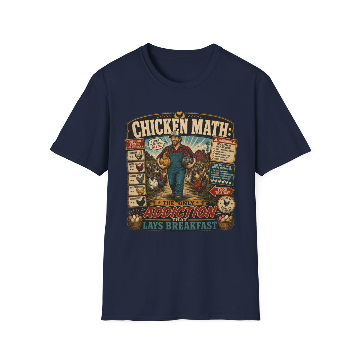Chicken Math Farm Fun T-Shirt — Popular Breeds In My Flock Tee
