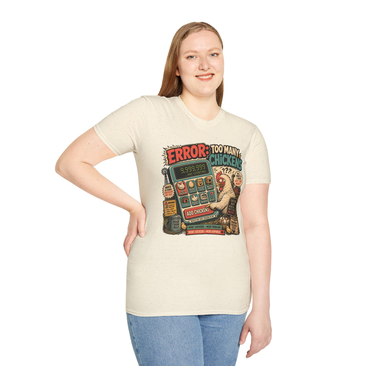 Too Many Chickens Error T-Shirt — Chicken Math Calculator Tee