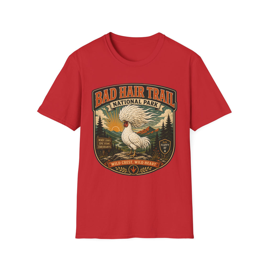 Bad Hair Trail Adventure Badge Polish Chicken T-shirt, photo 3