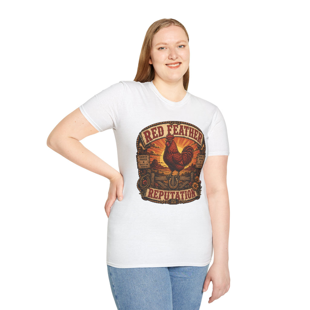 Red Feather Ranch Emblem T-Shirt — Rhode Island Red Heritage Tee