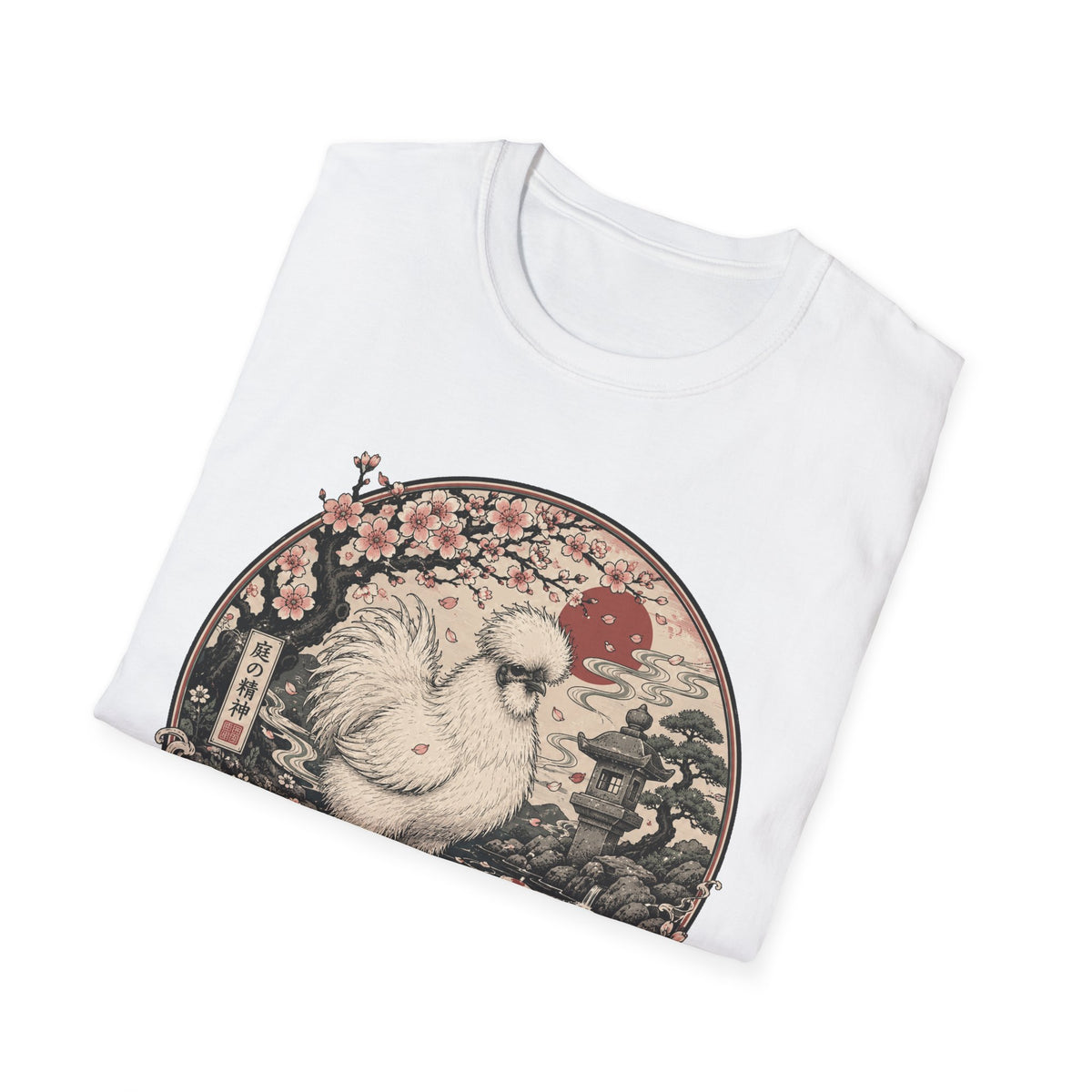 Blossom Garden Silkie T-Shirt — Japanese Woodblock Hen Tee