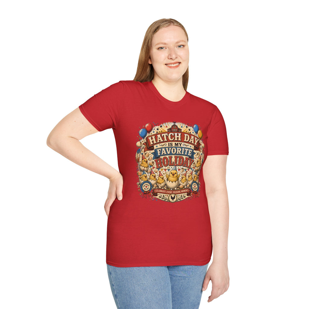 Hatch Day Is My Favorite Holiday T-Shirt — Cute Fluffy Chicks Tee
